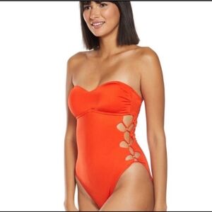 Kenneth Cole Solid Attitude Bandeau One Piece